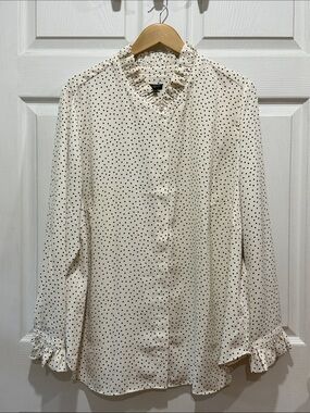 Talbots 2X Black Polka Dotted Blouse
